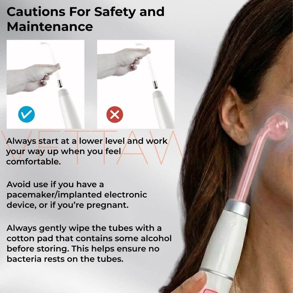 VettaWave Revive 7-in-1 Neon High Frequency Wand - Glow System