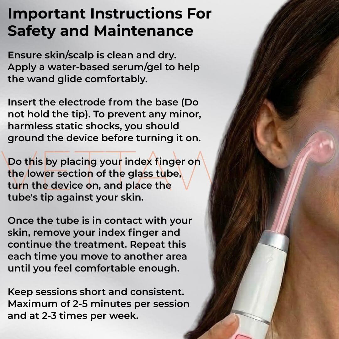 VettaWave Revive 7-in-1 Neon High Frequency Wand - Glow System