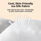 Close up of breathable cooling fabric on lumbar pillow showing heat dissipation and airflow channels.