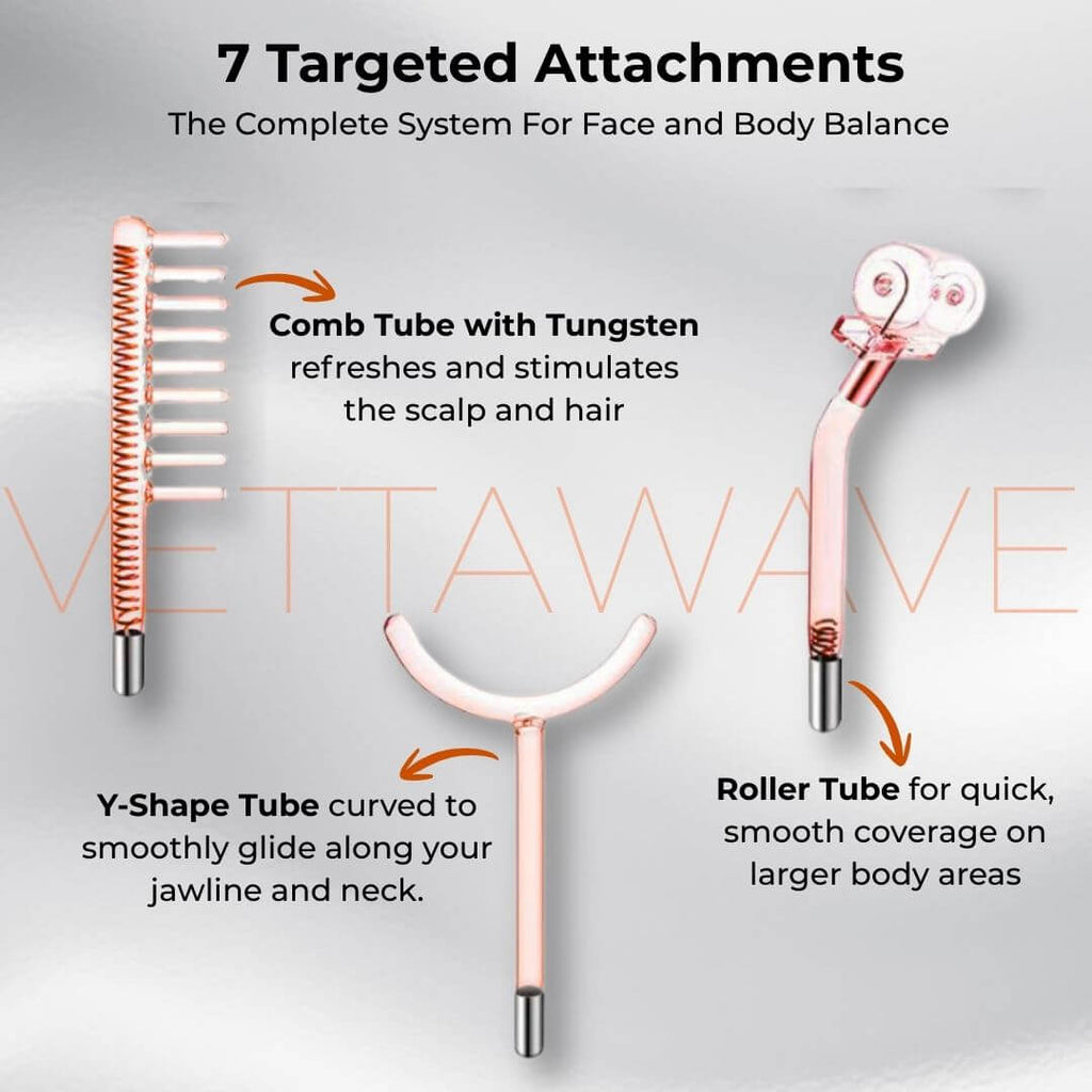 VettaWave Revive 7-in-1 Neon High Frequency Wand - Glow System